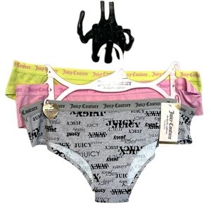 💗Juicy Couture 3 Pack Intimates Cheeky Panties with Logo prints💗SZ M💗NWT